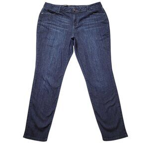 Simply Vera Verawang Jeans Women's Size 16 Skinny Mid-Rise 5 Pocket Blue Denim